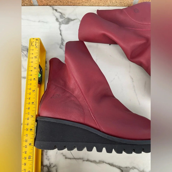 LOINTS OF HOLLAND LOTTUM RED/burgendy suede + smoothleather boots size 42/11.5 - Picture 13 of 15